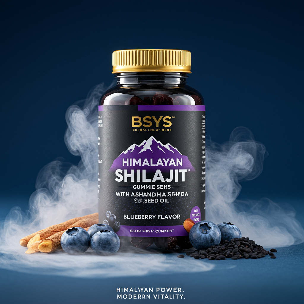 "BSYS Shilajit Gummies™ – Natural Energy & Stamina Support with Ashwagandha & Fulvic Acid – 60 Count"