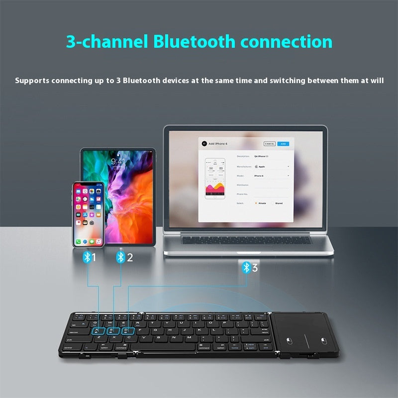 Wireless Foldable Bluetooth Keyboard – Portable & Silent for Phone & Tablet