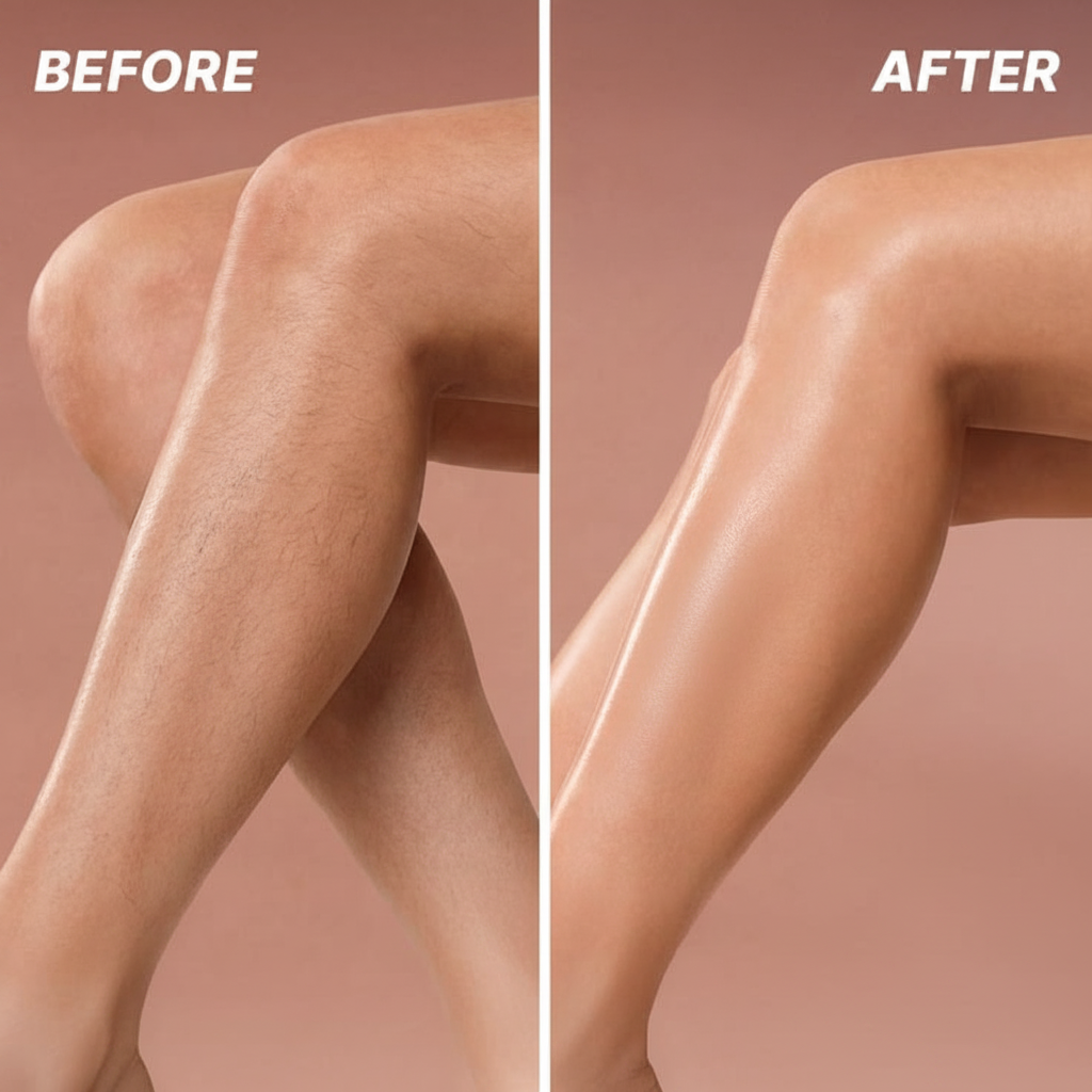 Before and After Leg Hair Removal